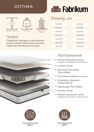 Ортопедичний матрац «Оптіма»