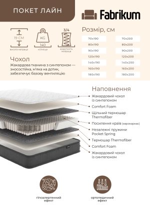 Ортопедичний матрац “Покет Лайн”