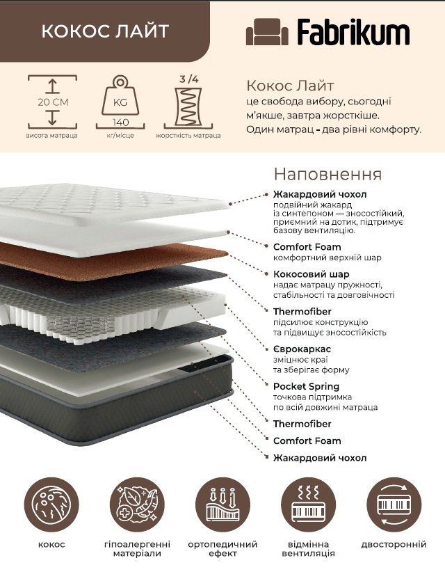 Матрац Кокос Лайт